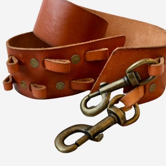 Linea Pelle Brown Leather Belt Snaps Vintage main image 5